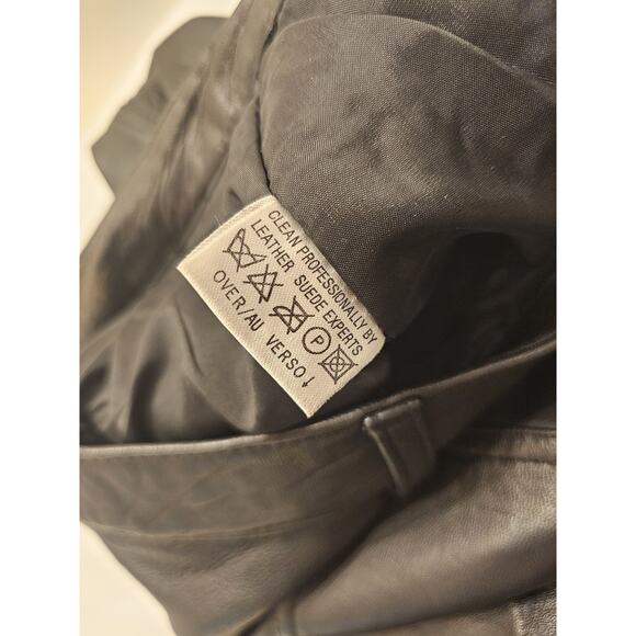 Liz Claiborne Lizwear Leather Pants Sz 10 Black Lined High Waist 80s Retro Mom - Picture 13 of 14